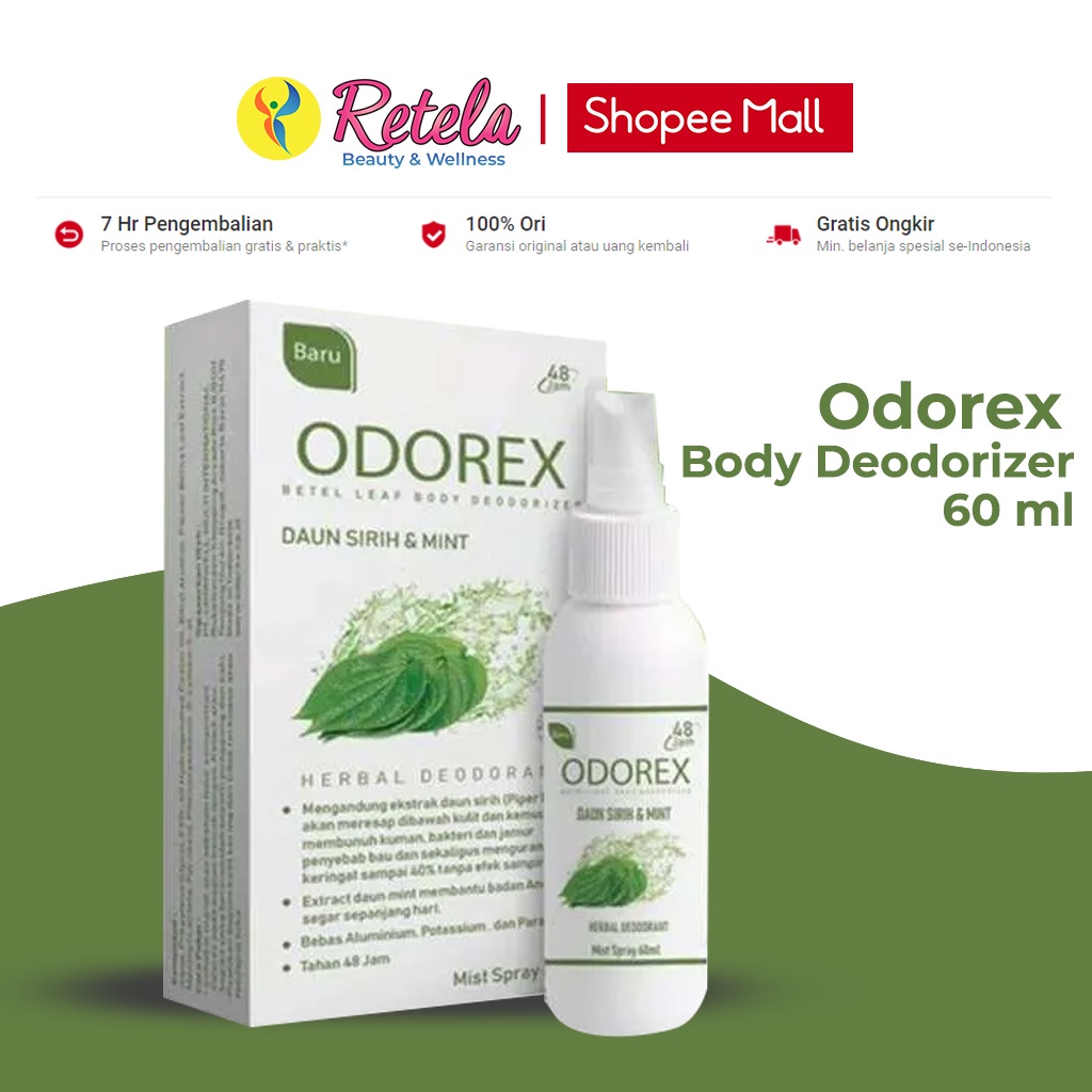 Jual Odorex Body Deodorizer Herbal Deodorant Mist Spray 60 ml