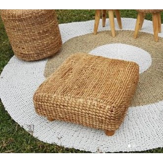 Bantal Bulat anyaman enceng gondok / Round pouffe Water Hyacinth