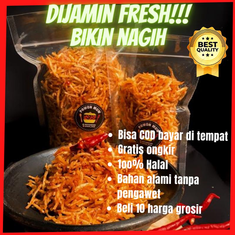 

Keripik Kering Kentang Mustofa Pedas Pedes Manis 100gr