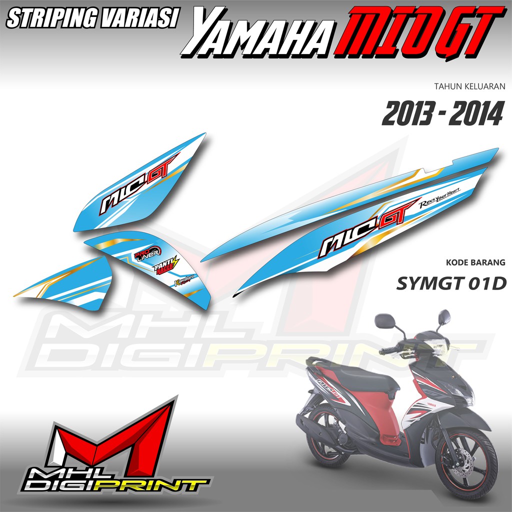 STRIPING VARIASI YAMAHA MIO GT - STIKER VARIASI MIO GT - SYMGT 01