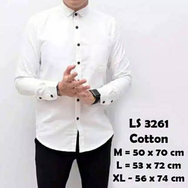 Kemeja polos lengan panjang bahan catton poplin super A great