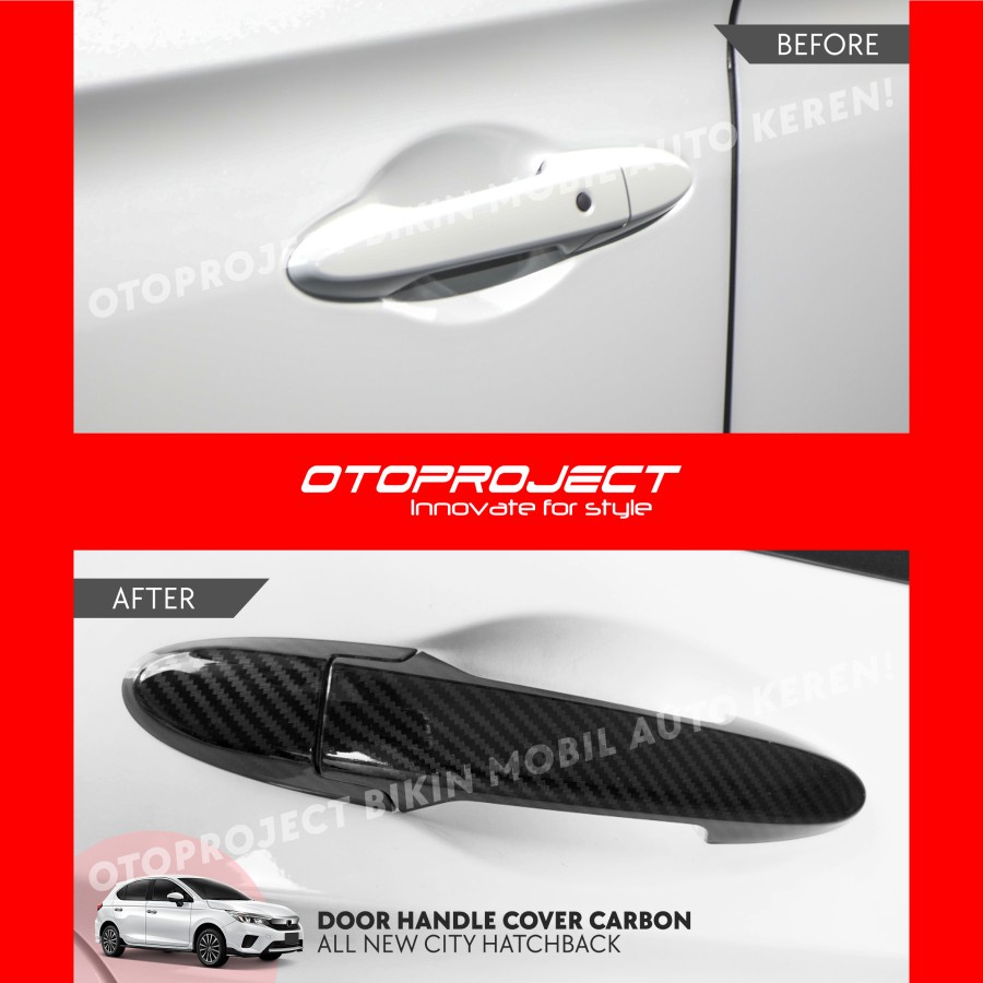 Cover Handle Pegangan Pintu All New City Hatchback 2021 Carbon Smart Key