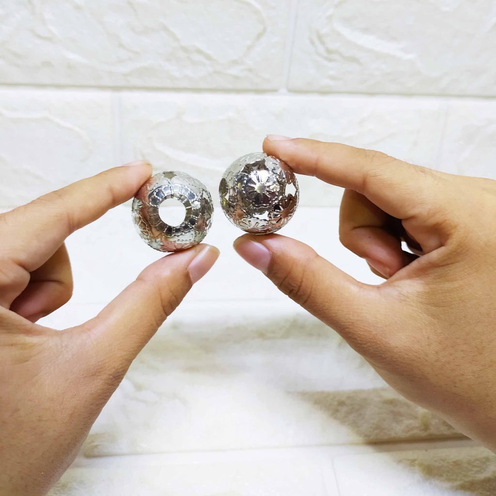 DIY Aksesoris Bola Ukir Metal - Bahan Kerajinan Tangan