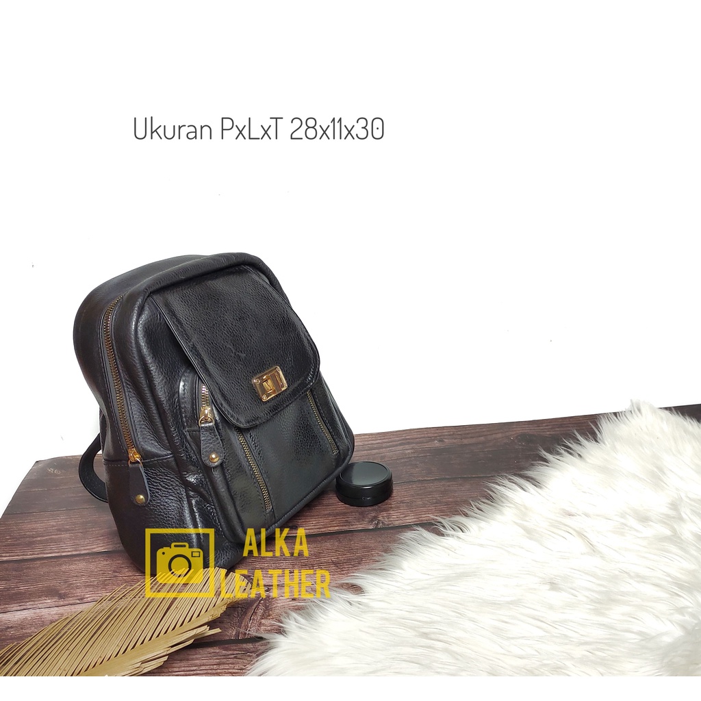 Tas Ransel Wanita Kulit Sapi Asli