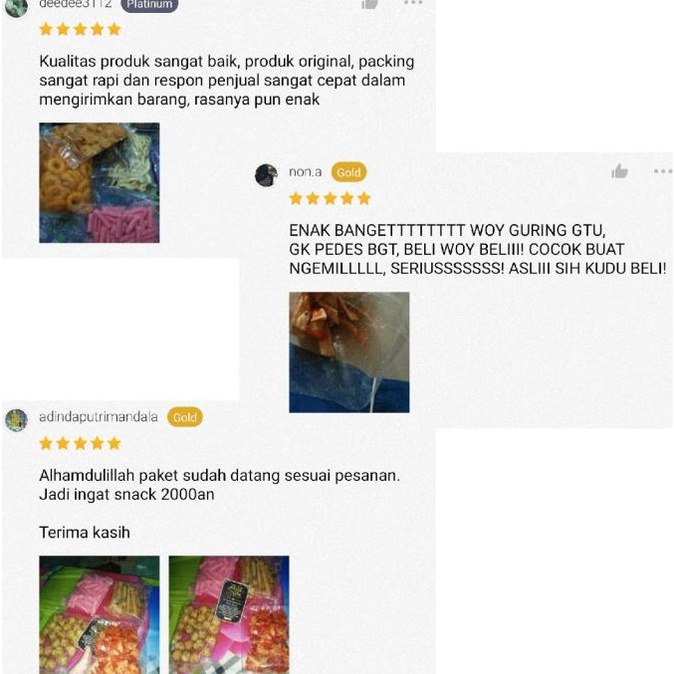 

snack kiloan SERBA 500 gram makanan ringan MANIS GURIH ASIN PEDAS .