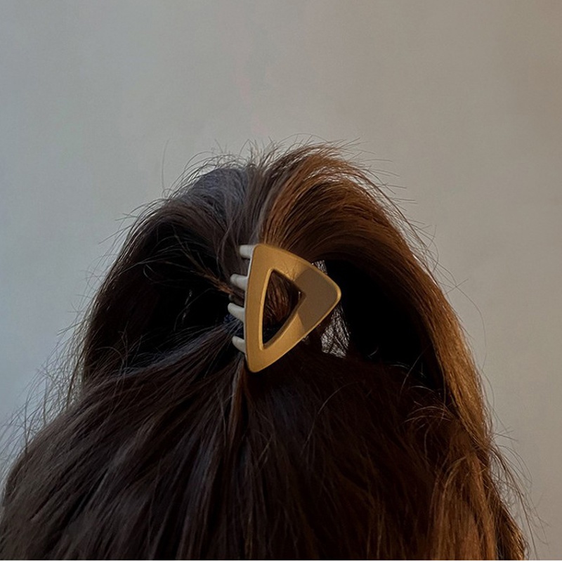 Jepit Rambut Bentuk Geometris Bahan Akrilik Warna Solid Gaya Retro Untuk Wanita