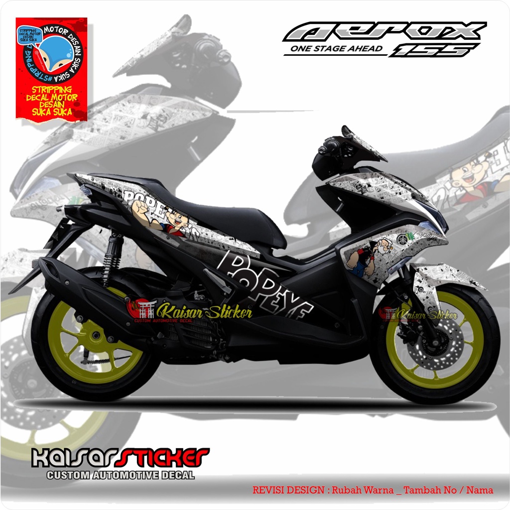 Decal Stiker Aerox 155 Anime Popeye Full Body
