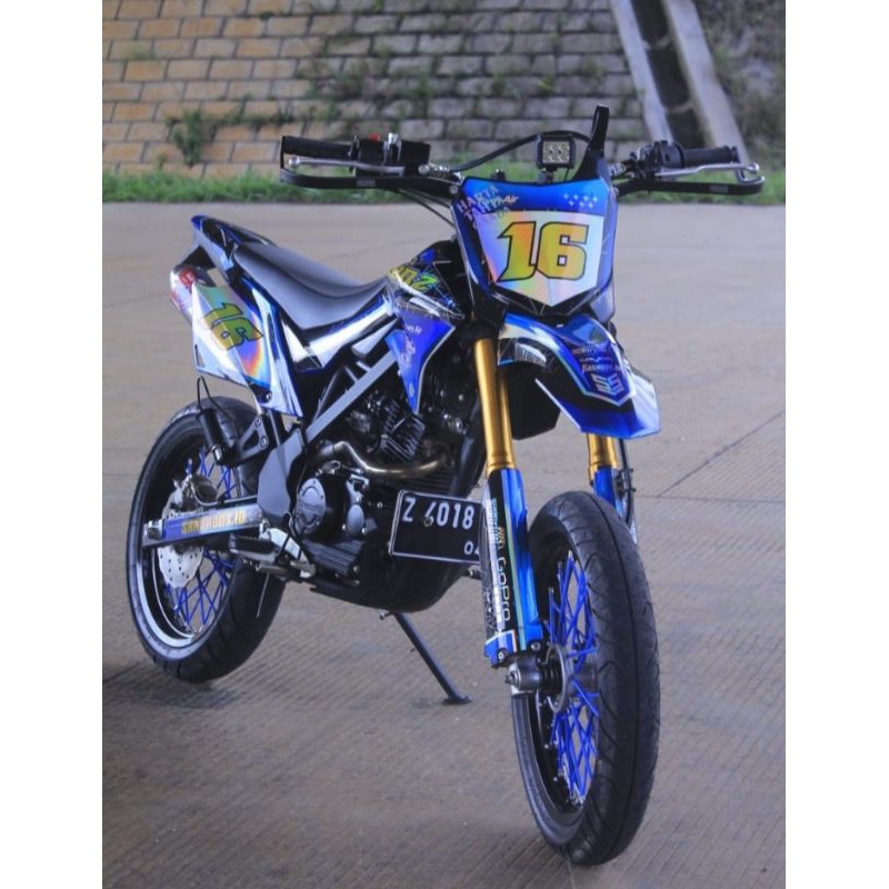 Decal Sticker KlX BF Full Chrome Hologram/Pelangi (D-Tracker, KLX BF 150, KLX S) 01