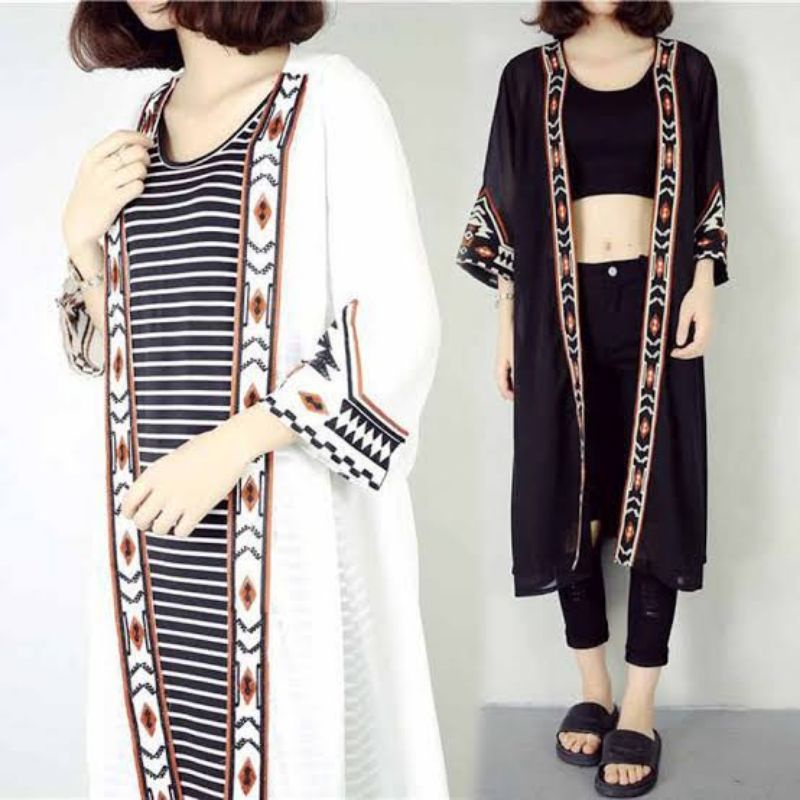 BOHEMIAN OUTER ETHNIC CARDI KIMONO LONG CARDIGAN ETNIK