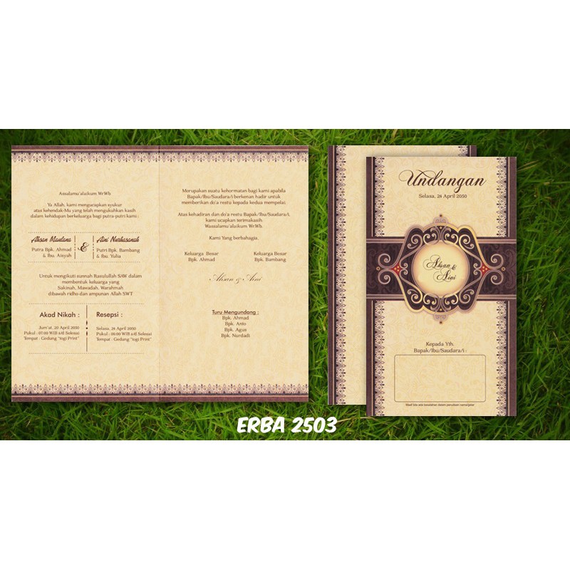 Undangan Erba 2503 / Undangan murah daerah garut / undangan kekinian ( pernikahan & khitanan )