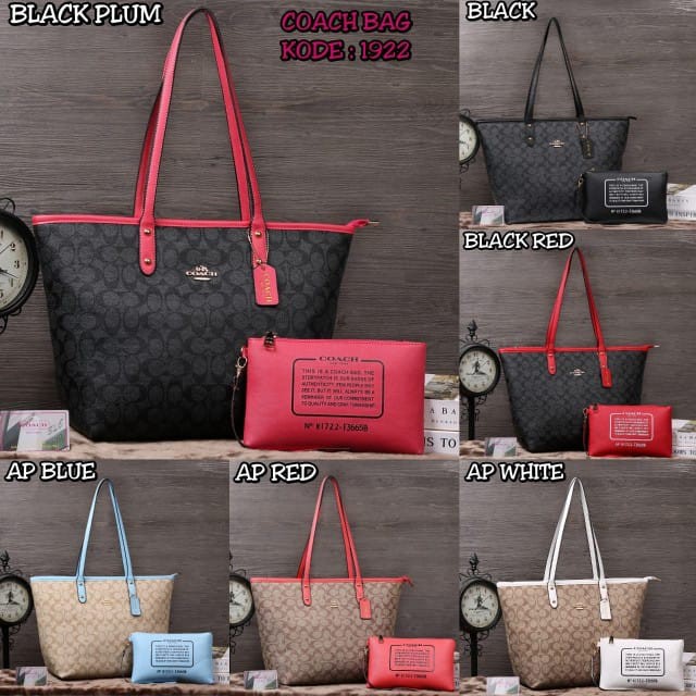 COACH TOTE BAG SET 2IN1 1922 BJ TAS BAHU FASHON WANITA IMPORT MURAH BRANDED ELEGAN BEST SELLER