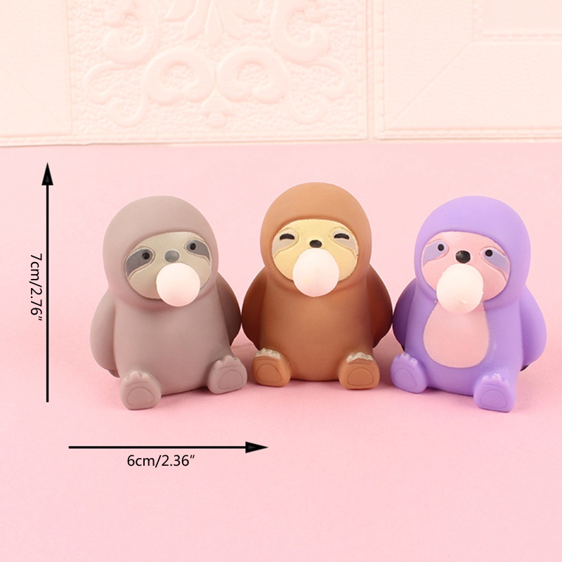 Mary Simulasi Melar Sloth Mainan Dekompresi Tepung Novelty Kantor Supply Anak Autistik Mini Tangan Squeeze Mainan