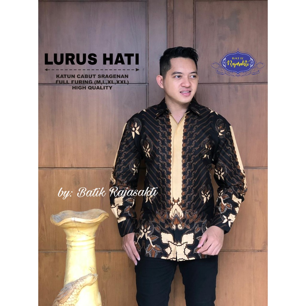 LURUS HATI RAJASAKTI KEMEJA BATIK SOLO PRIA LENGAN PANJANG PENDEK LAPIS FURING ATASAN PREMIUM MODERN KATUN HALUS JOKOWIRYO PRASADO MERAK MANIZE DEVABROTO ARYOBIMO JEPUN FAWWAZ DAUN FAWWAZO OMAR MISTARO RED MANIZ DAVINAH 2 HANA MEWAH PANCASILA RED LOVENO