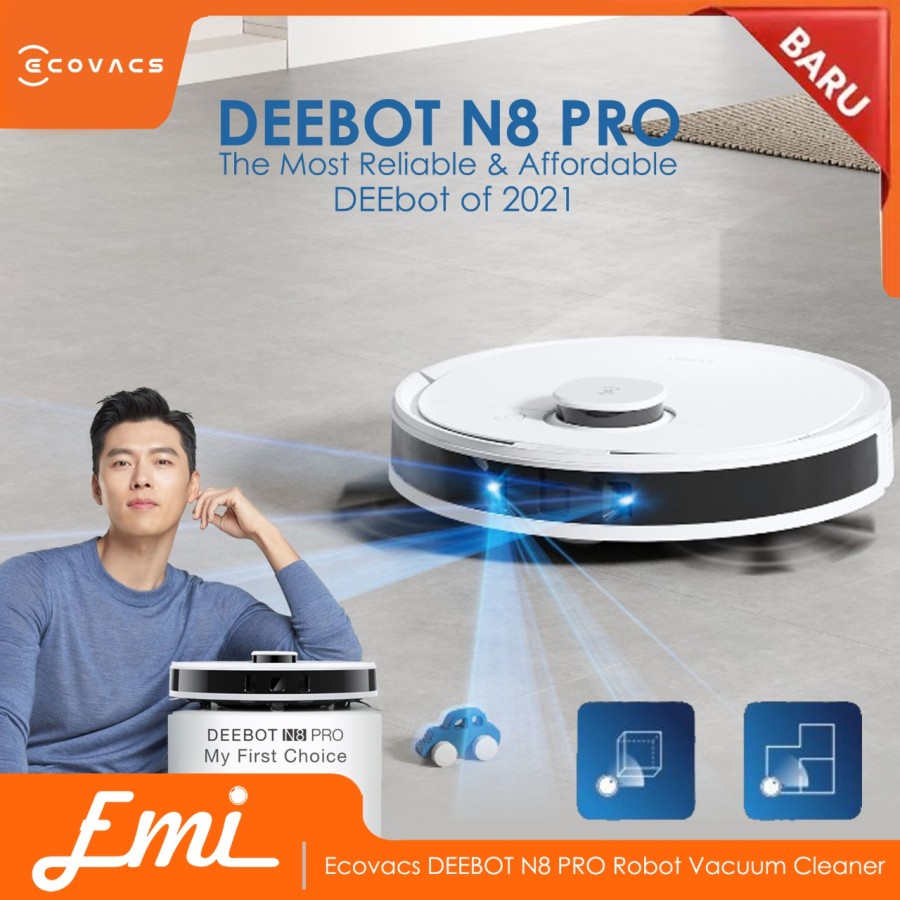 Ecovacs DEEBOT N8 PRO Robot Vacuum Cleaner Vacum Sapu Pel Vakum Mop