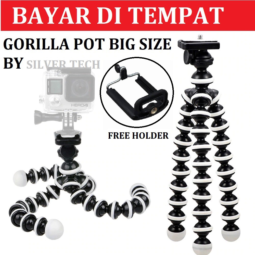 Silver Tech Gorillapod Tripod Ukuran Besar Super Kokoh dan Bagus FREE HOLDER / Tripod Gorilla pod