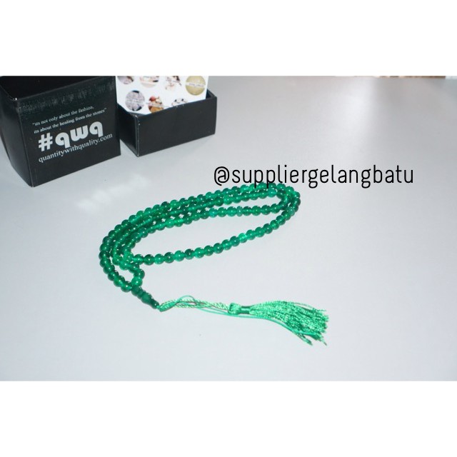 tasbih batu Giok Hijau 99 butir premium tasbeh green jade alam akik aksesoris fashionita pria wanita