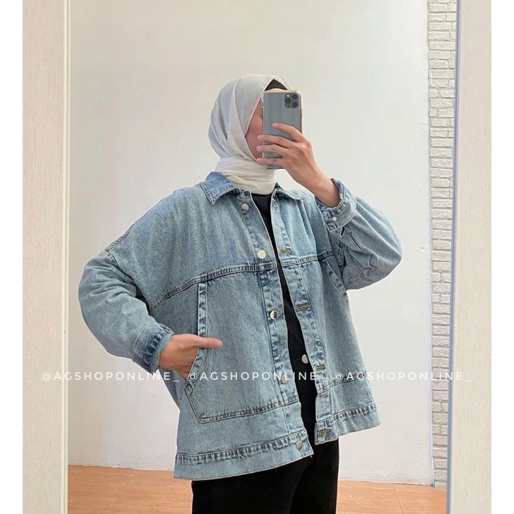 jaket jeans wanita oversize kekinian