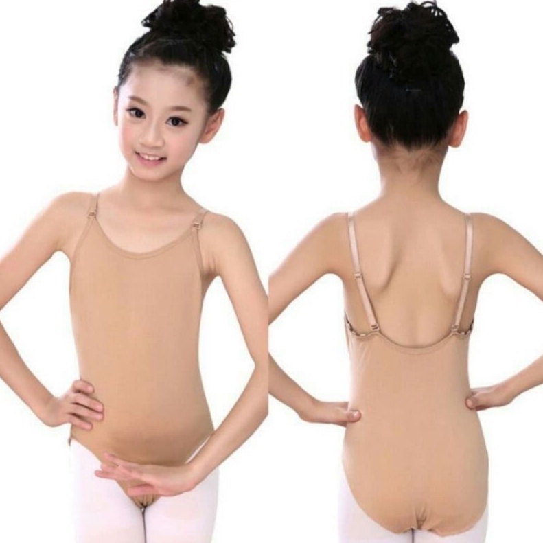 Nude Body Stocking Leotard Camisole untuk dalaman Baju Kostum Ballet Balet Dance Tari Bodystocking B
