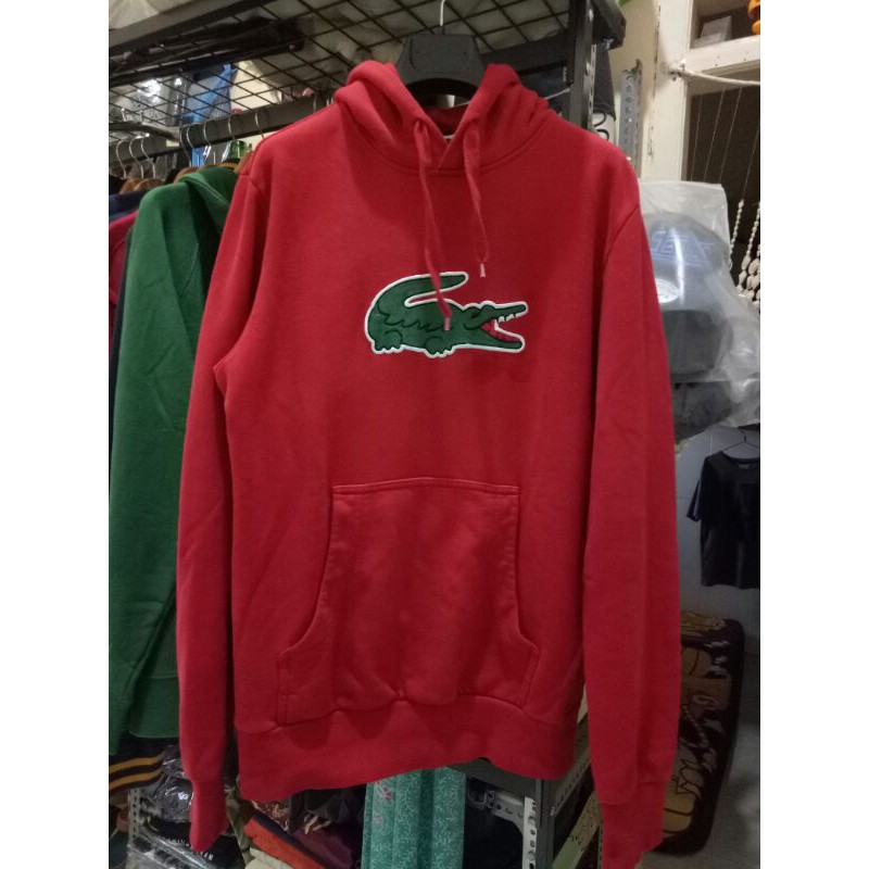 hoodie lacoste merah/red second original