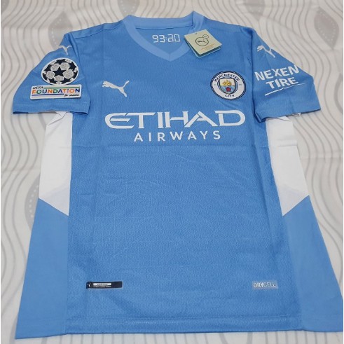 JERSEY MAN CITY HOME 2021/2022 FULL PATCH UCL GRADE ORI