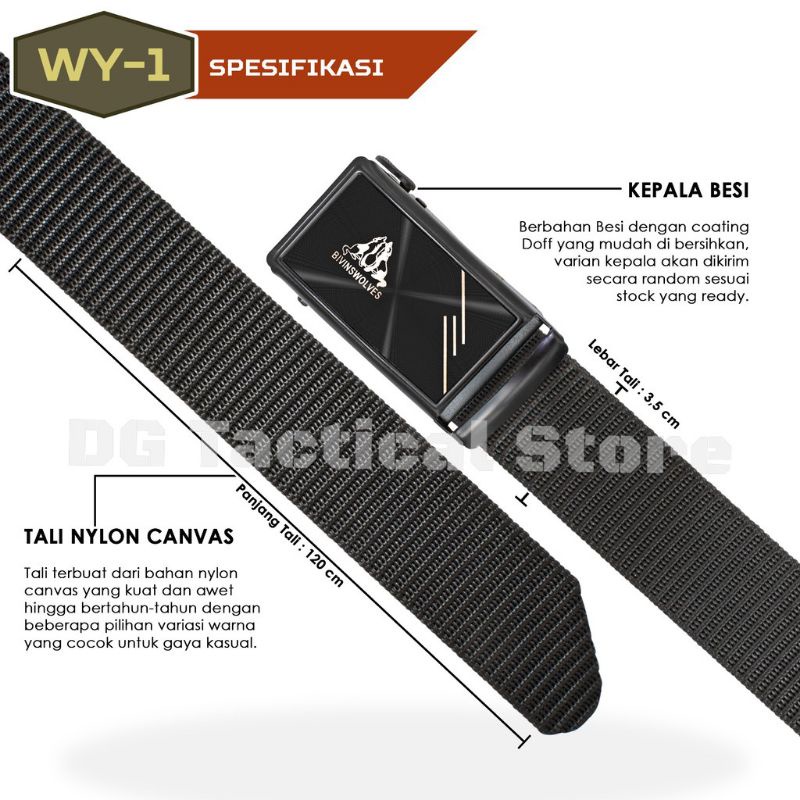 Ikat Pinggang Pria Canvas Kain Nylon Men Belt Nylon Canvas Anti Metal Detector - YH008