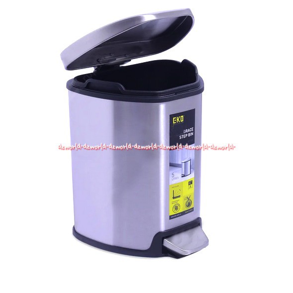 Eko Grace Step Bin Pedal 5 Liter Tong Sampah Model Injak Kaki Bertahap Stainless Steel