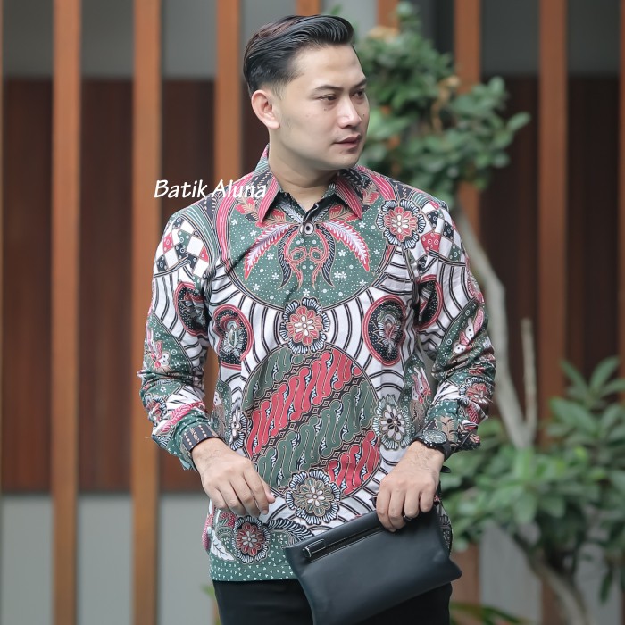 Batik pria lengan panjang Kemeja Atasan Baju batik pria laki laki lengan panjang premium cowok solo