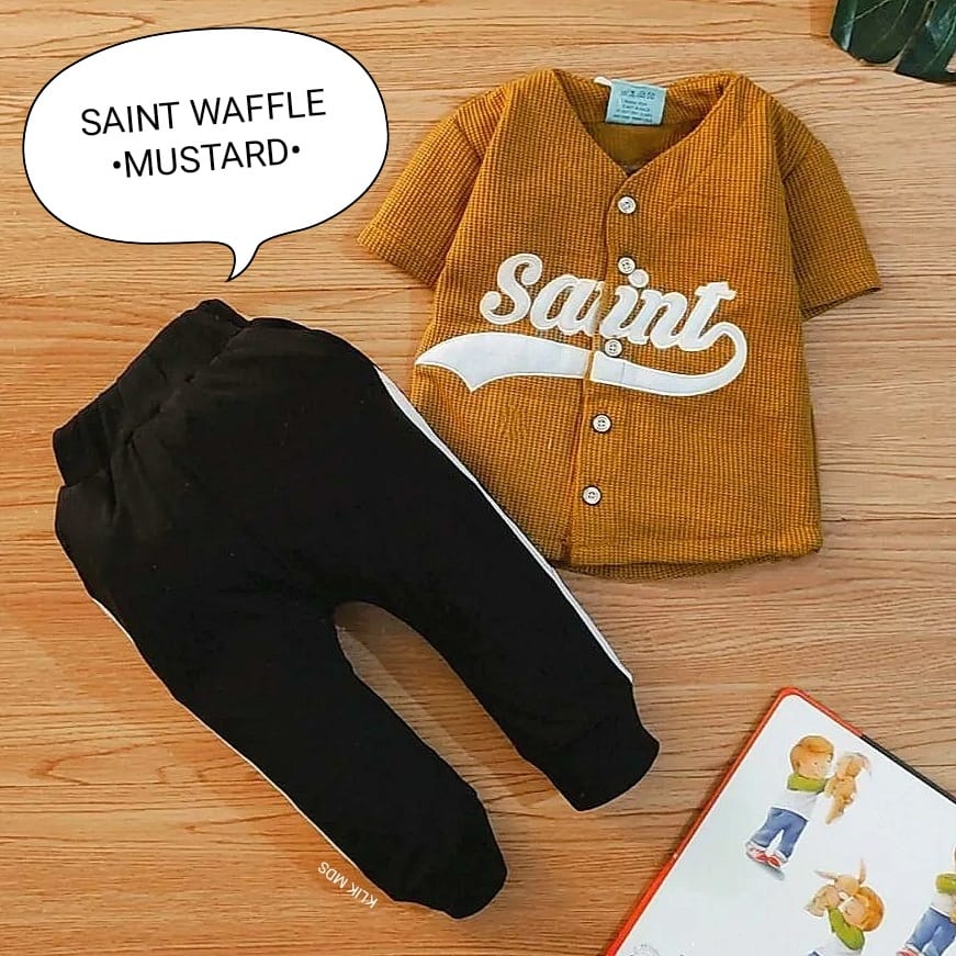 Setelan Anak Laki - Laki - Baju Bayi Laki- Laki Motif Saint Waffle - Klik Mds