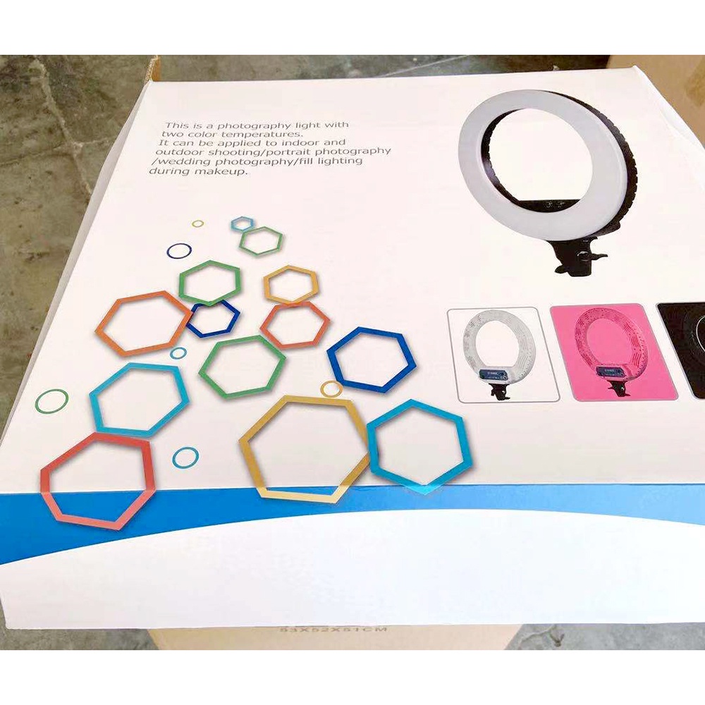 TaffSTUDIO Lampu Halo Ring Light LED Kamera DSLR Smartphone 48W 480 LED 18 Inch - LF-480C - White