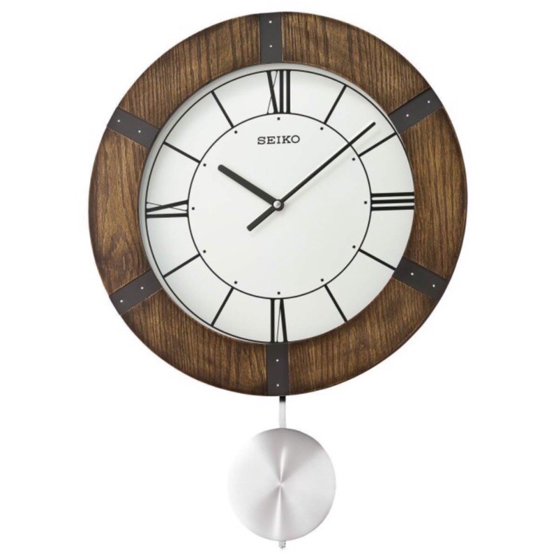 Jam Dinding SEIKO CLOCK QXC241 QXC241B QXC241A Wooden Case Oak Venner Swing Pendulum ORIGINAL