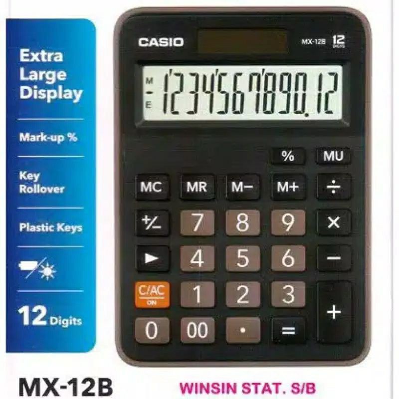 

CASIO MX-12B-BK ori Calculator kalkulator kantor dagang original