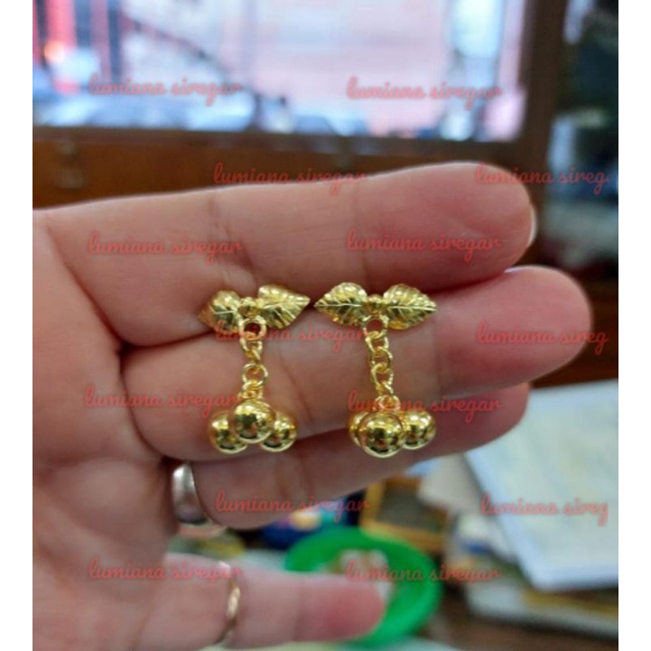 Anting Kerabu Anggur 7 gr Mas LM London 24k 99,9% Lumiana Siregar Emas Toba