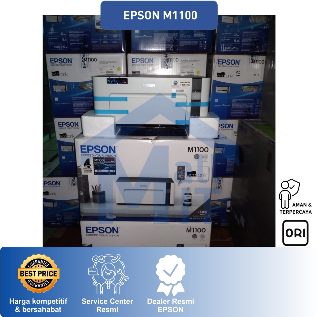 PRINTER EPSON M1100 EPSON M-1100 M 1100 MONOCHROME INKJET Pigment Tahan Air E-Faktur