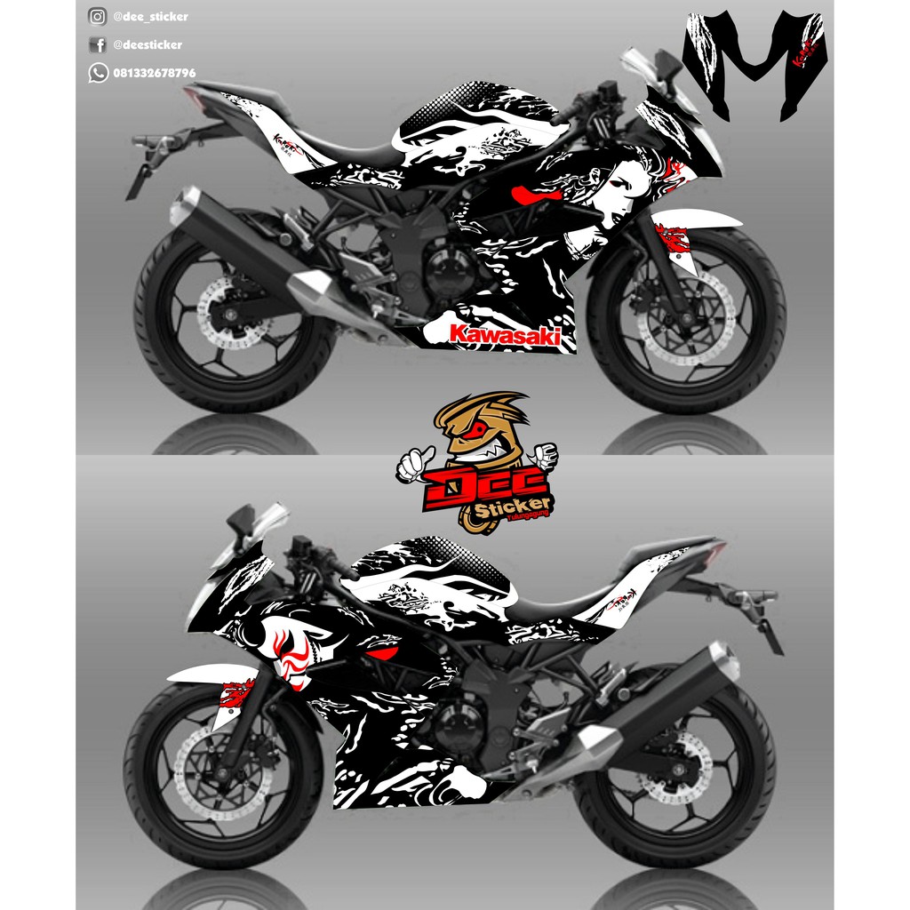 Decal Ninja 250 Rr Mono Kabuki Shopee Indonesia