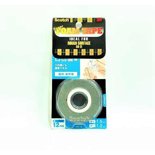 

DOUBLE TAPE FOAM BUSA SUPER STRONG KH-12 UBIN KAYU MOUNTING TAPE 3M SCOTCH 12MM X 1,5M ROUGH SURFACE