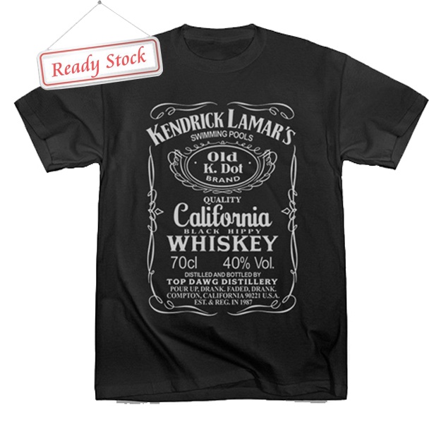 Kendrick Lamar Whiskey Hip-Hop TDE Dr Dre Eazy E Tupac Drake 2pacs Tshirt
