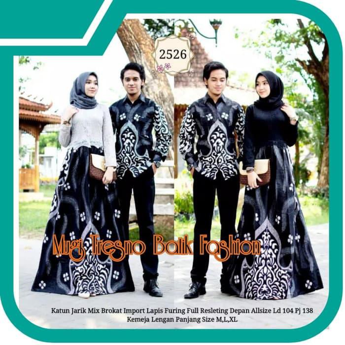 Termurah Batik Couple Sarimbit Gamis Brokat 2526
