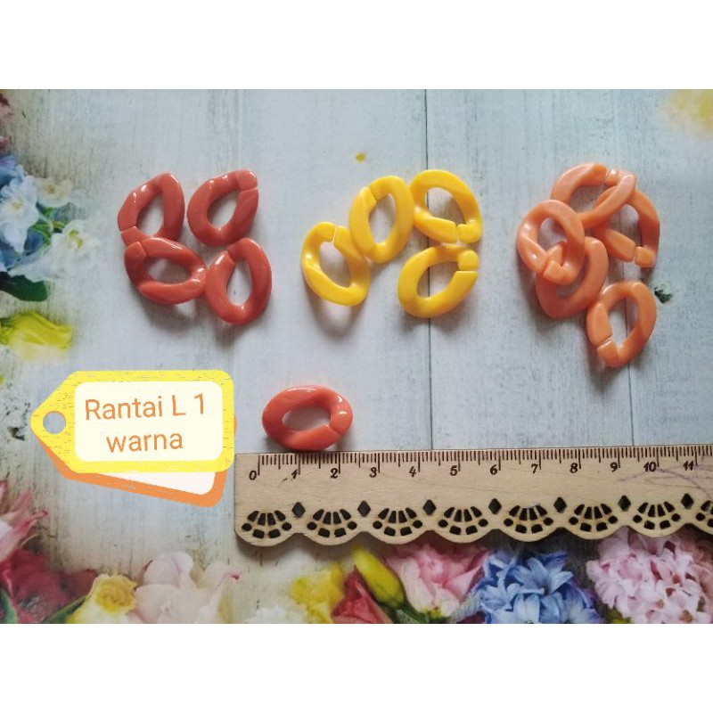 Rantai plastik /plastic chain hp kalung masker strap mix warna 100 / 50 pcs