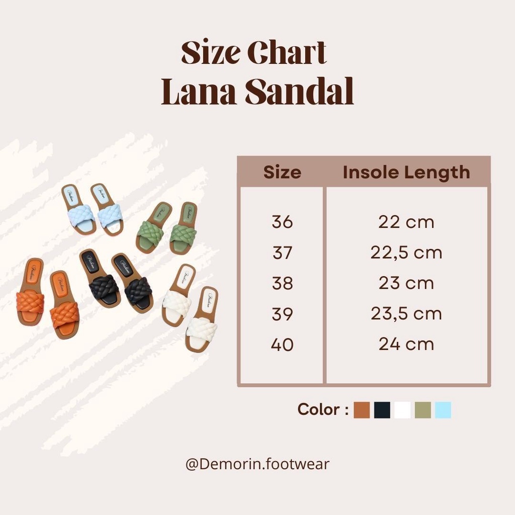 Lanna Sandal Selop Wanita Slip On Teplek - Demorin