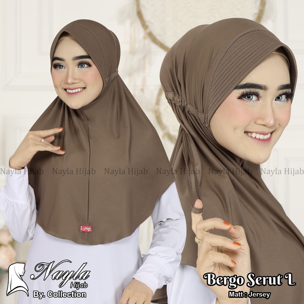 Jilbab Instan Bergo Serut L Kerudung Instan Bergo Serut Ori Nayla Hijab Bergo Serut Nayla Hija'b