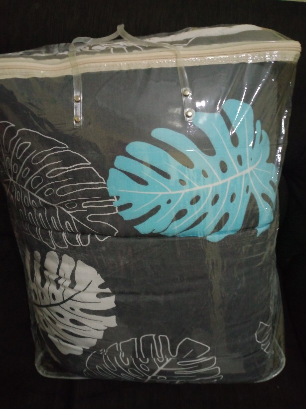 Bed Cover Set Motif Monstera Katun Lokal Star Ukuran King Size Queen Dan Single
