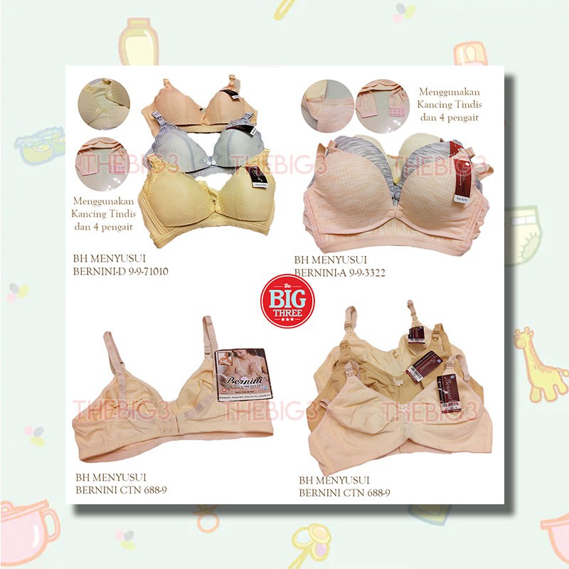 BERNINI BRA/BH Menyusui - Pakaian Dalam Wanita Tanpa Kawat Busa Tipis Breast Holder Ibu Anak Susu