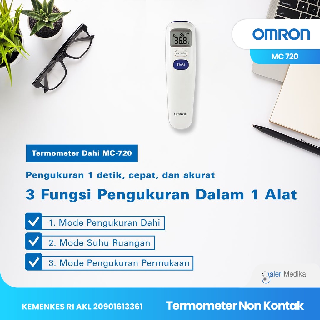 Omron MC-720 / MC720 / MC 720 Termometer Non Contact Tanpa Sentuh