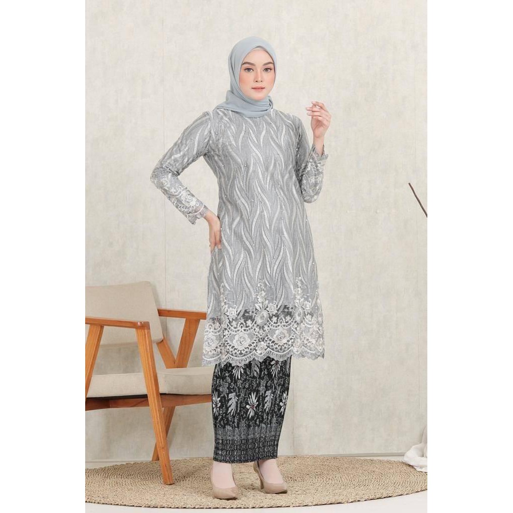 Set Kebaya Tunik Wanita Tulle Selaras Aneka Warna