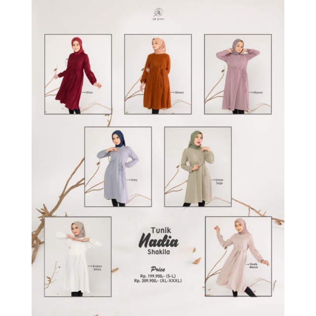 Terbaru ✔️ Atasan Wanita Tunik Nadia ORI Arrafi Hijab