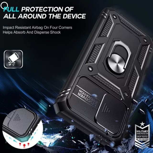 SAMSUNG A33 5G / A53 5G / A73 5G COVER  SOFT CASE ARMOR DEFENCE SLIDE CAMERA RINGSTANDING RING - A33 5G