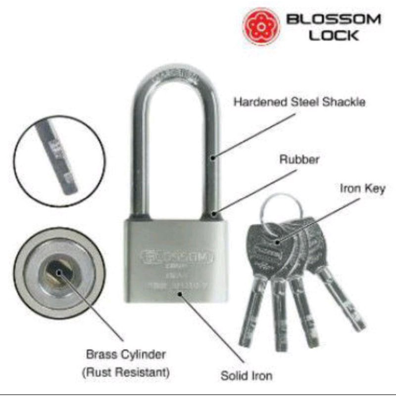 Gembok Baja Anti Maling Gembok Blossom Ls32 All Size