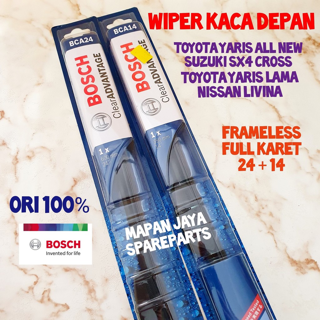 BOSCH WIPER DEPAN - SX4 CROSS / ALL NEW YARIS (FRAMELESS PISANG)