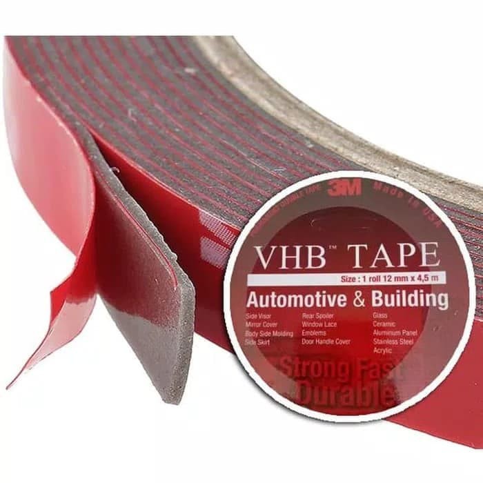 DOUBLETAPE VHB TAPE 3M 12MM KECIL ORIGINAL 100% 3M DOUBLE TAPE MERAH