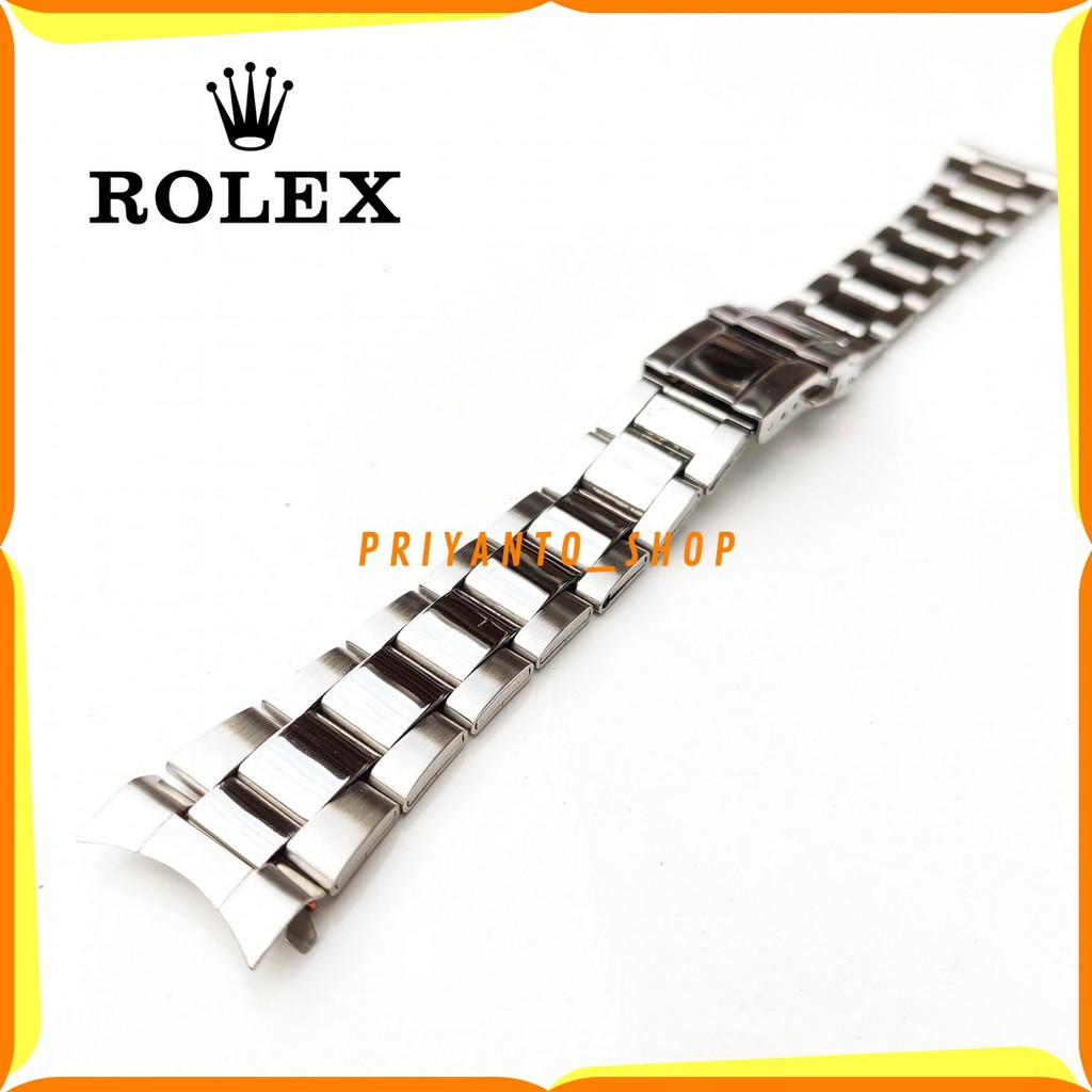 STRAP RANTAI ROLEX DAYTONA TALI JAM TANGAN ROLEX DAYTONA SILVER 20MM SILVER